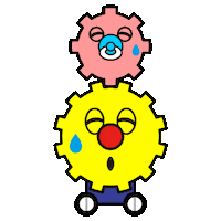 cold sweat gear Sticker by heehee.m