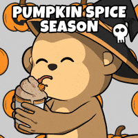 Pumpkin Spice Latte Drinking GIF by Wise Monkey Meme