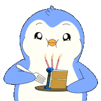 Happy Birthday Eating Sticker by Pudgy Penguins