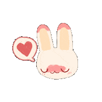 nyantokki love heart bunny so cute Sticker