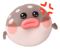 Angry Pufferfish Sticker