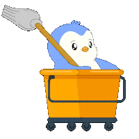 Penguin Cleaning Sticker by Pudgy Penguins