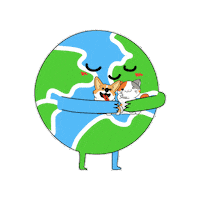 petiquepets cat and dog petique cartoon earth earth hugger Sticker