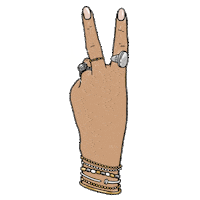 Hand Peace Sign Sticker by Courtney Shields