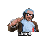 Cross Eyed Lizard Man Sticker