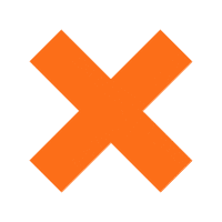 Orange Cross Sticker by Meenes