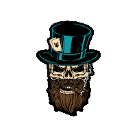Skull Beard Sticker by BEARDED VILLAINS