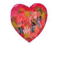 BethCanPaint love hearts floral bees Sticker
