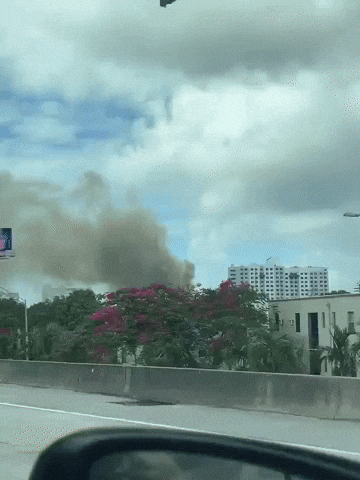 Smoke Billows From Miami Apartment Building Fire