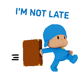 Work Running Late Sticker by Pocoyo