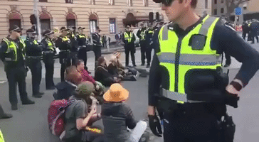 Climate Protesters Carried and Led Away by Police, Following Melbourne Sit-In