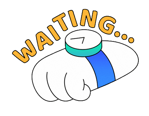Wait Waiting Sticker by TheLittleLabs