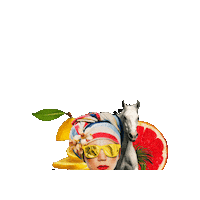 freikopfdrinks drink orange sunglasses horse Sticker