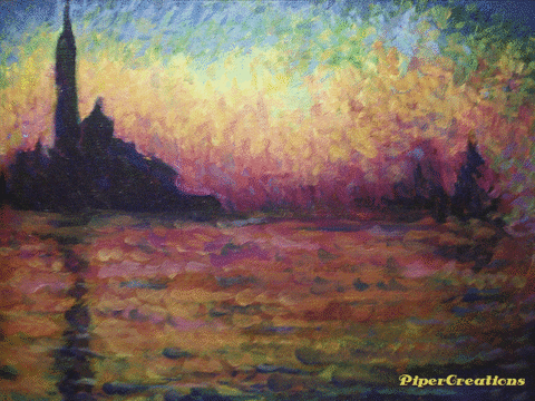 Pipercreations Oilpainting Monet Art Color Sky Water GIF