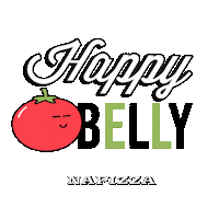 Na-pizza happy food full belly Sticker