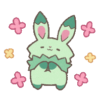 GreenRabbit_Dorjy happy 花 開心 greenrabbit Sticker