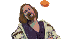 Catching The Big Lebowski Sticker by Gifes Con Ensalada