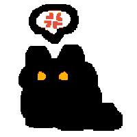 Angry Black Cat Sticker