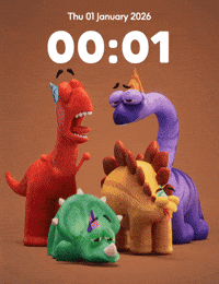 Tired New Year GIF by Claynosaurz