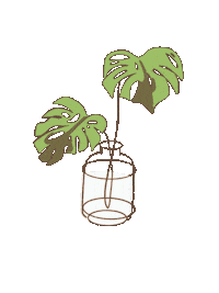 Monstera Vase Sticker by Onme Cosmetics