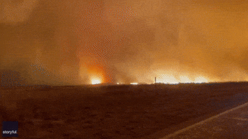 Driver Faces Thick Smoke Near Texas Panhandle Fires