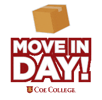 Box Moving Sticker by Coe College