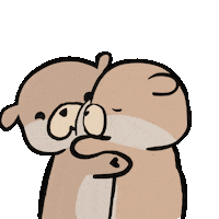 ottieandotter love kiss bear kissing Sticker