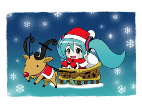 Katgyuhoney giphycreatortest hatsune miku christmas hatsune miku navidad navidad miku GIF