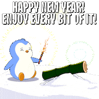 Happy New Year Penguin Sticker by Pudgy Penguins