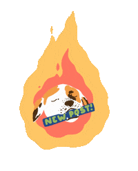 freskoprama hot dog fire new post Sticker