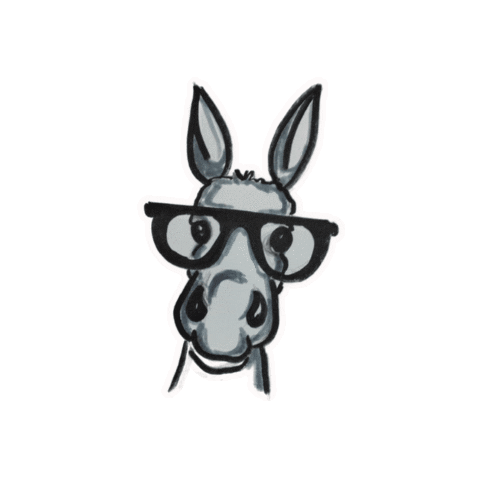 Donkey Eyeglasses Sticker