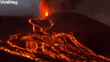 Lava Flows From La Palma Volcano