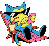 Cat Sunbathing Sticker by Airplan