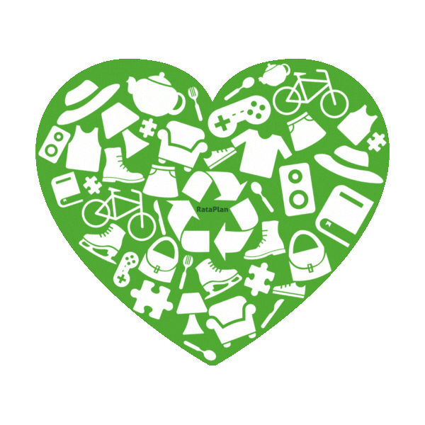 kringloopwinkelrataplan giphyupload love heart green Sticker