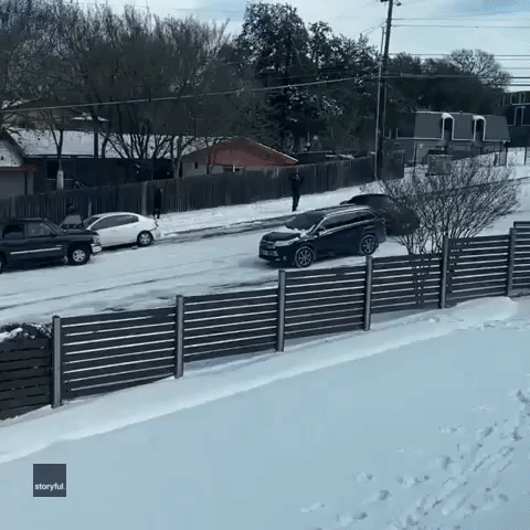 Panic in Austin as Drivers Struggle to Control Vehicles in Icy Conditions