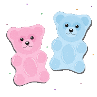 letsgocami bear hearts cute bear gummy bear Sticker