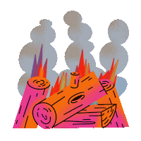 Burning Yule Log Sticker by Peter Steineck