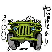 RFlores67 jeep ww2 4x4 coche Sticker