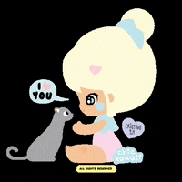 chickawaii love cat kawaii animals GIF