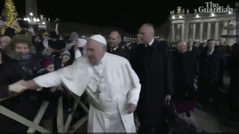 aindridebuitlir giphygifmaker bitchslap popeslap dontangerthebigpopedaddy GIF