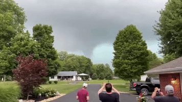 Funnel Cloud Swirls Amid Tornado Warning in Southern Ohio