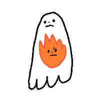 rinarinaree halloween angry fire ghost Sticker