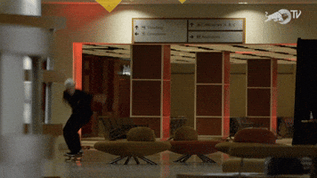 Skating in the airport