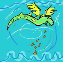 Sea Monster Swimming GIF by GT8Studios