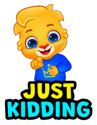 Joking Just Kidding Sticker by Lucas and Friends by RV AppStudios