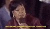 Celebrity gif. Gospel singer Shirey Caesar says into a microphone as she counts her fingers, “I got beans, greens, potatoes, tomatoes.”