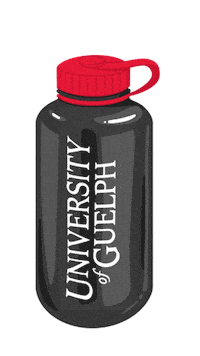 Merch Waterbottle Sticker by @UniversityOfGuelph