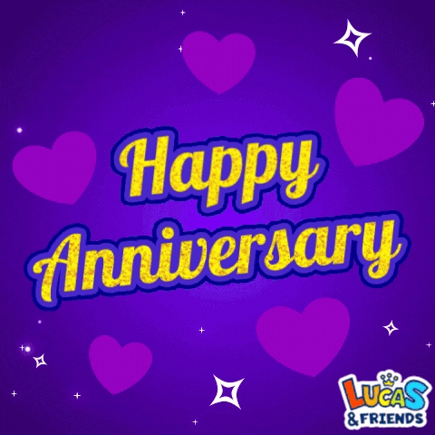 Happy Anniversary Celebration GIF by Lucas and Friends by RV AppStudios
