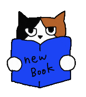 New Book Cat Sticker