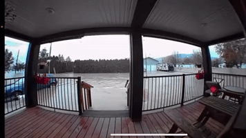 Doorbell Camera Shows Floodwater Rising Up Steps of British Columbia Home